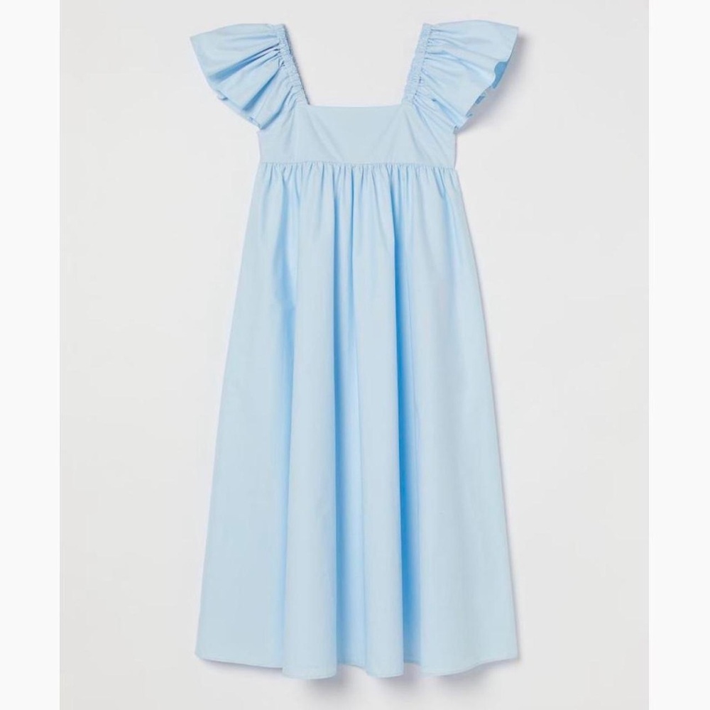 H&M Light Blue Maxi Dress with Ruffle Sleeves - Picture 2 of 6
